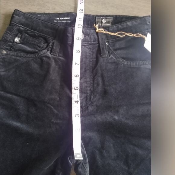 AG Adriano Goldschmied Isabelle Velvet Black High-Rise Straight Crop Size 23R - Picture 5 of 16